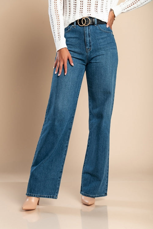 Blue Wide-Leg Jeans