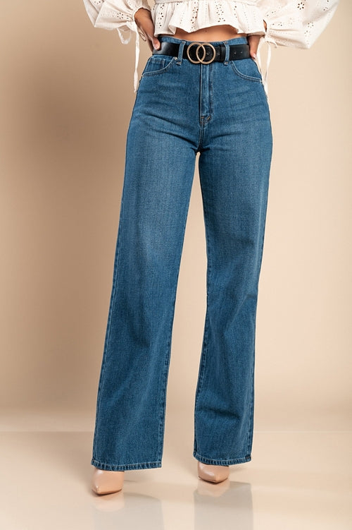 Blue Wide-Leg Jeans