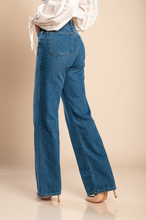 Blue Wide-Leg Jeans