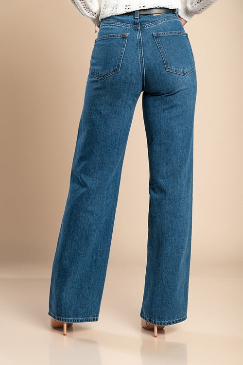 Blue Wide-Leg Jeans